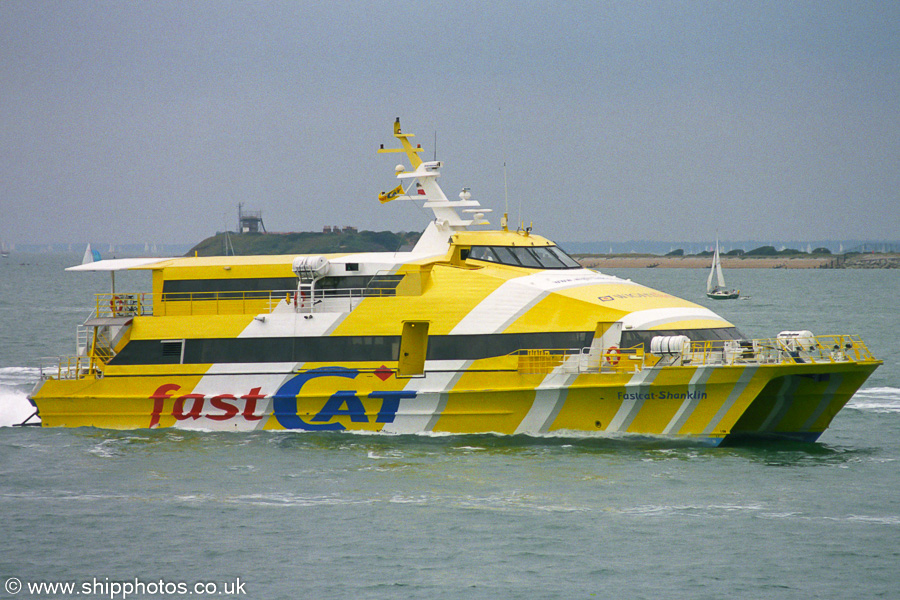 Photograph of the vessel  Fastcat Shanklin pictured in the Solent on 5th July 2003