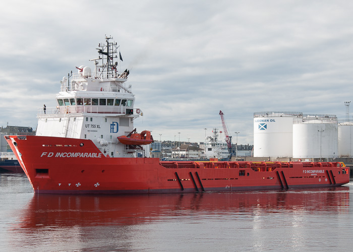 Photograph of the vessel  F.D. Incomparable pictured departing Aberdeen on 11th October 2014