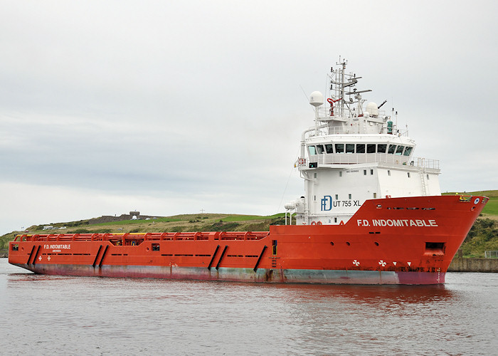 Photograph of the vessel  F.D. Indomitable pictured arriving at Aberdeen on 16th September 2012