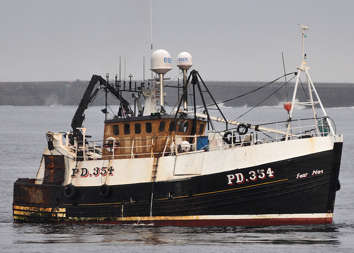 Photograph of the vessel fv Fear Not II pictured passing North Shields on 26th August 2012