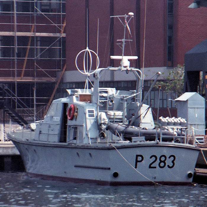 Photograph of the vessel HMS Fencer pictured at Portsmouth on 14th May 1988