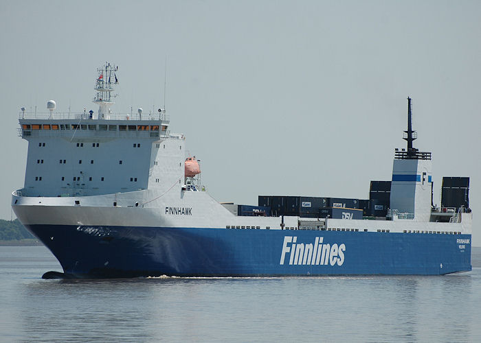 Photograph of the vessel  Finnhawk pictured arriving at King George Dock, Hull on 22nd June 2010