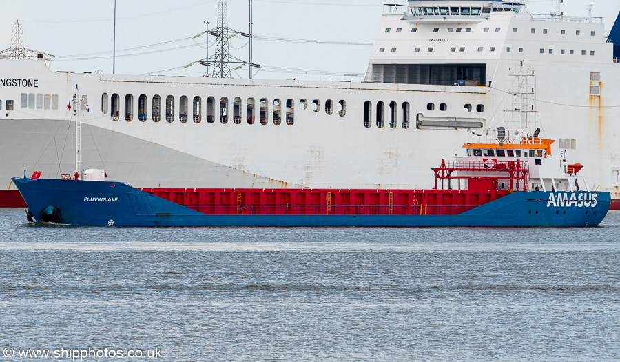 Photograph of the vessel  Fluvius Axe pictured passing Gravesend on 18th July 2025
