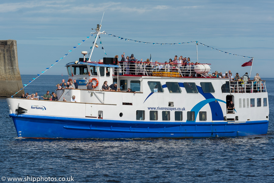 Photograph of the vessel  Fortuna pictured in the mouth of the River Tyne on 27th August 2017