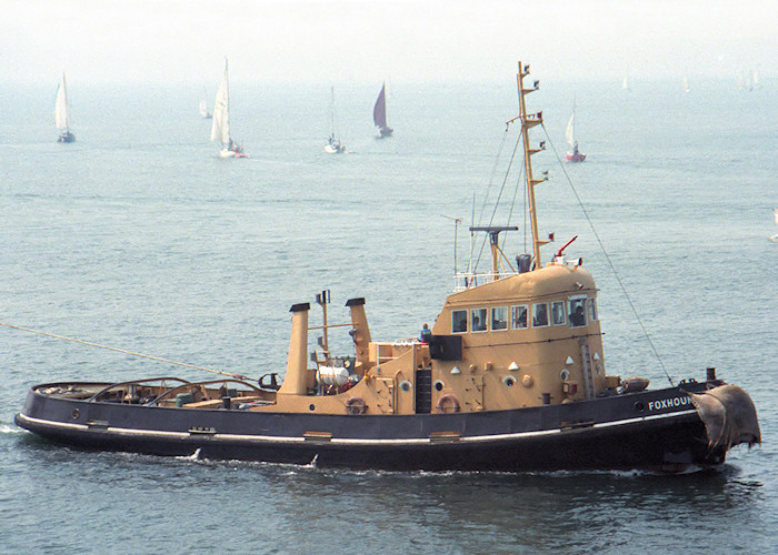 Photograph of the vessel RMAS Foxhound pictured in Portsmouth on 14th May 1988
