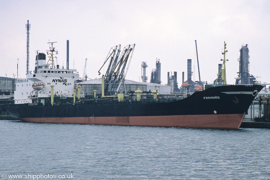 Photograph of the vessel  Framnäs pictured in Vierde Havendok, Antwerp on 20th June 2002