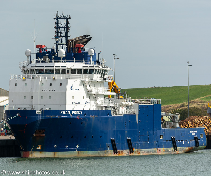 Photograph of the vessel  Fram Prince pictured at Montrose on 9th September 2024