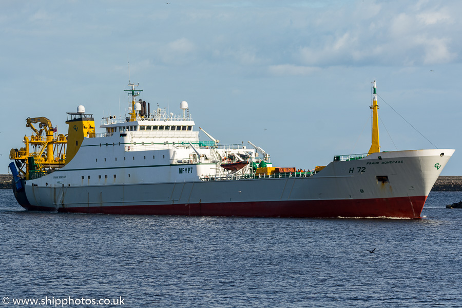 Photograph of the vessel fv Frank Bonefaas pictured passing North Shields on 5th September 2019