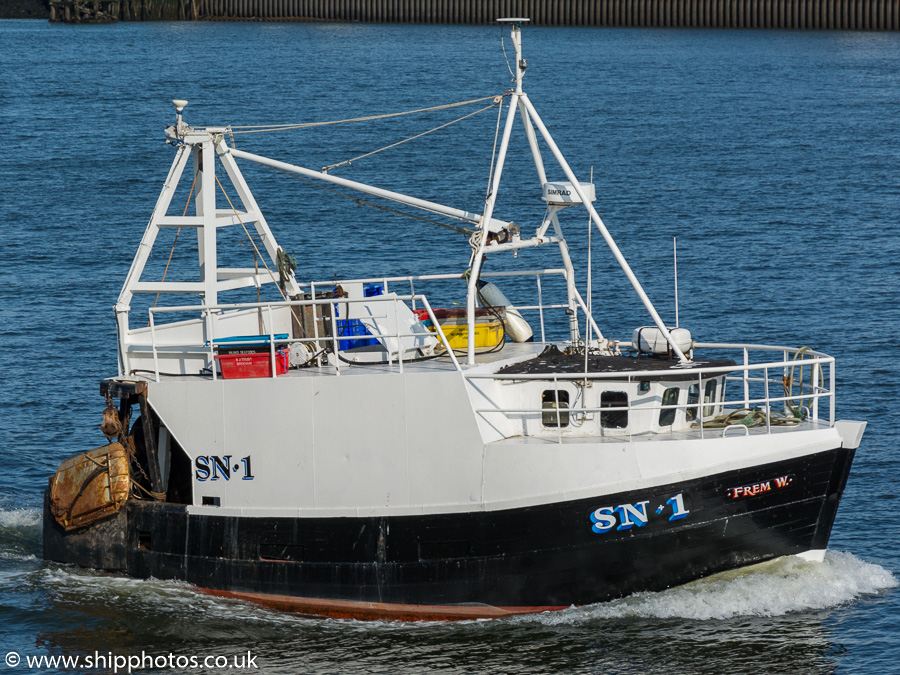 Photograph of the vessel fv Frem W pictured passing North Shields on 12th July 2019