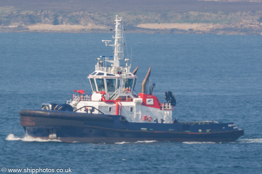 Photograph of the vessel  Freyja of Scapa pictured in Hoxa Sound on 14th May 2024