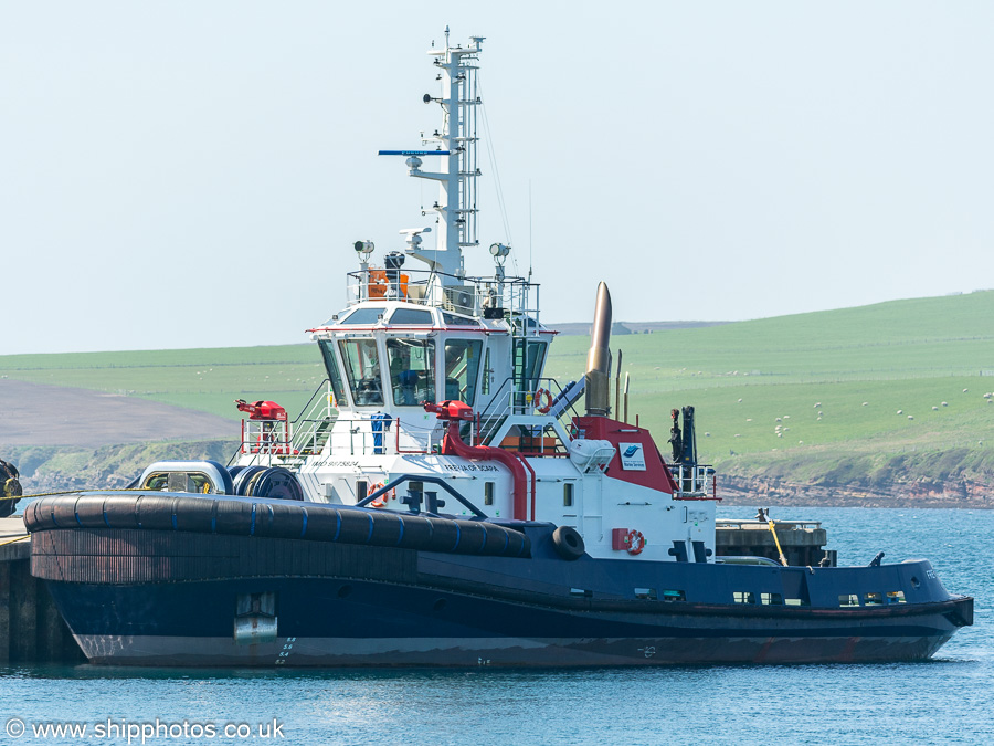 Photograph of the vessel  Freyja of Scapa pictured at Scapa Pier on 16th May 2024