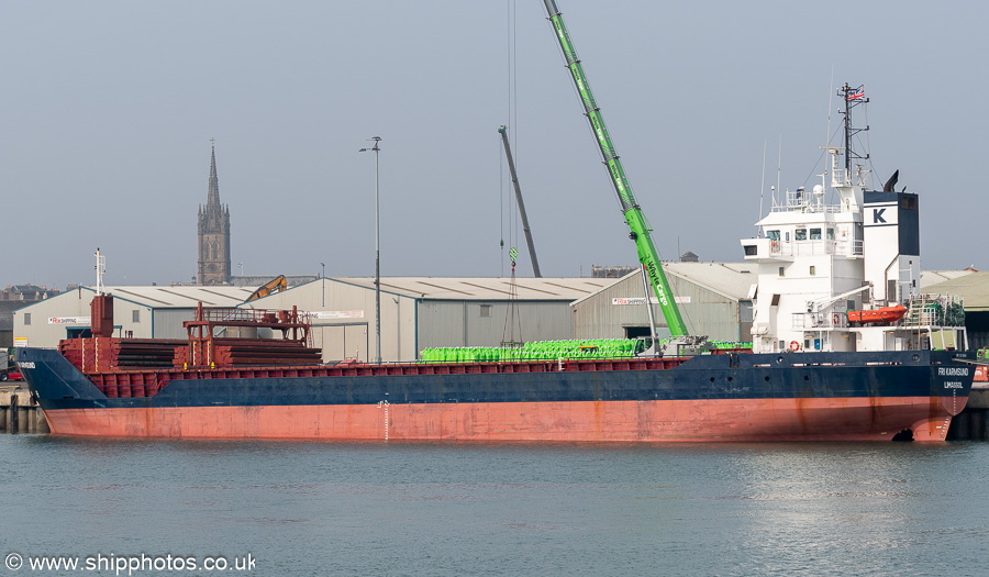 Photograph of the vessel  Fri Karmsund pictured at North Quay, Montrose on 21st March 2025