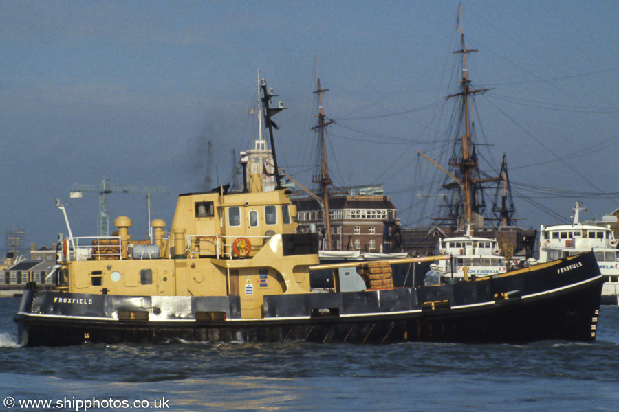 Photograph of the vessel RMAS Froxfield pictured in Portsmouth Harbour on 11th November 1989