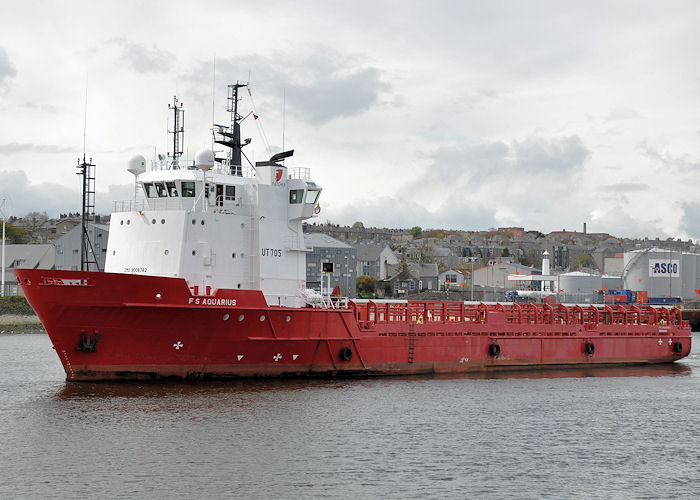 Photograph of the vessel  FS Aquarius pictured departing Aberdeen on 14th May 2013