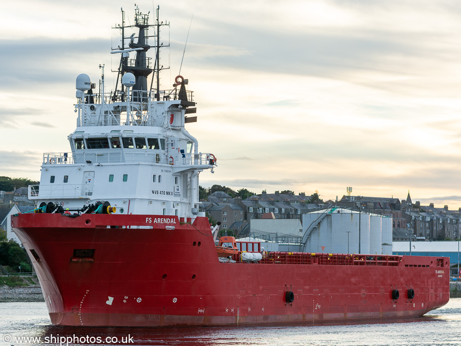 FS Arendal pictured departing Aberdeen on 13th October 2021