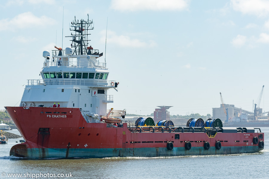 Photograph of the vessel  FS Crathes pictured passing North Shields on 30th June 2018