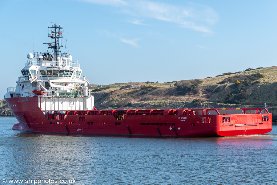 Photograph of the vessel  FS Cygnus pictured departing Aberdeen on 19th March 2025