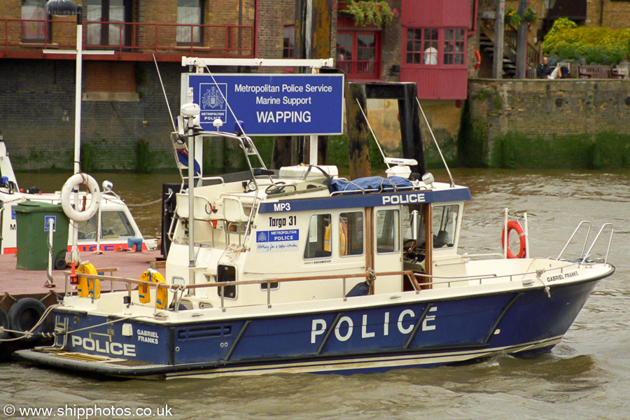 Photograph of the vessel  Gabriel Franks pictured at Wapping on 3rd May 2003
