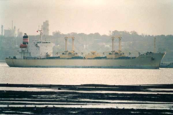 Photograph of the vessel  Galaxy Harvest pictured arriving in Southampton on 21st November 1999