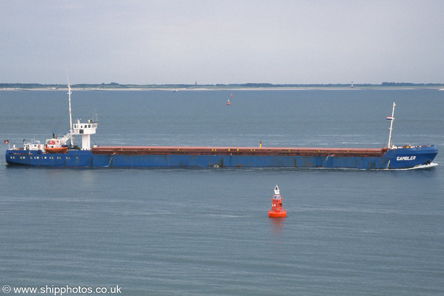 Photograph of the vessel  Gambler pictured on the Westerschelde passing Vlissingen on 19th June 2002