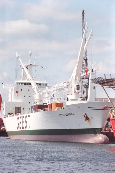 Photograph of the vessel  Geest Dominica pictured in Southampton on 19th May 1993