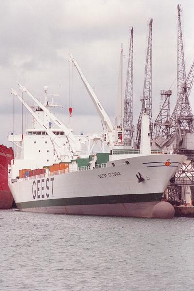 Photograph of the vessel  Geest St. Lucia pictured in Southampton on 1st June 1993