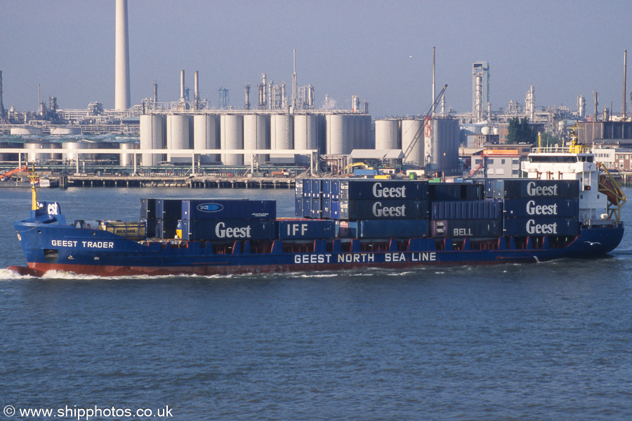 Photograph of the vessel  Geest Trader pictured on the Nieuwe Maas at Vlaardingen on 17th June 2002