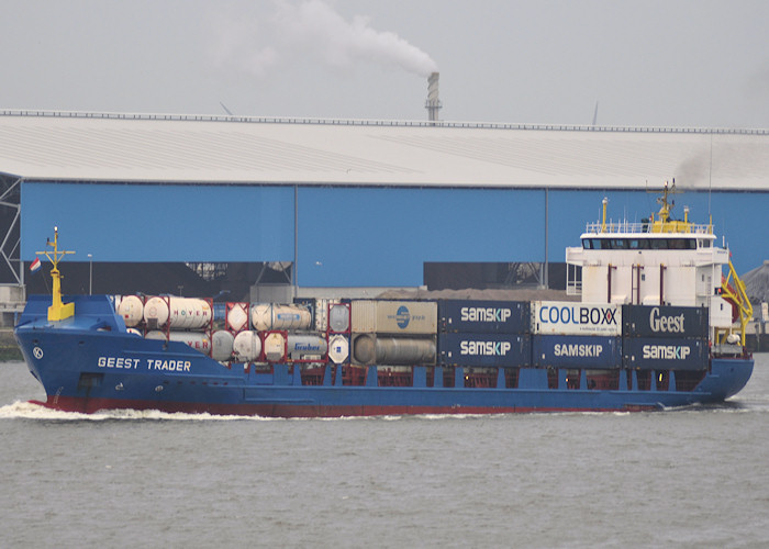 Photograph of the vessel  Geest Trader pictured passing Vlaardingen on 25th June 2011