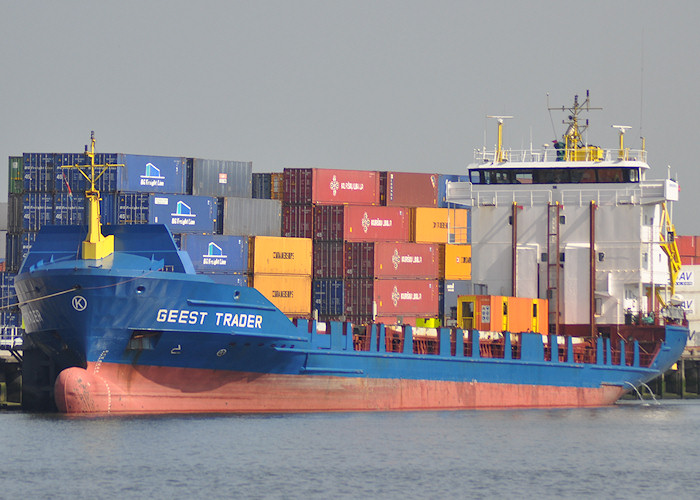 Photograph of the vessel  Geest Trader pictured in Prins Willem Alexanderhaven, Rotterdam on 26th June 2011