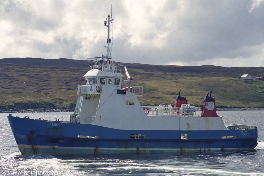 Geira pictured departing Laxo for Symbister on 11th May 2003