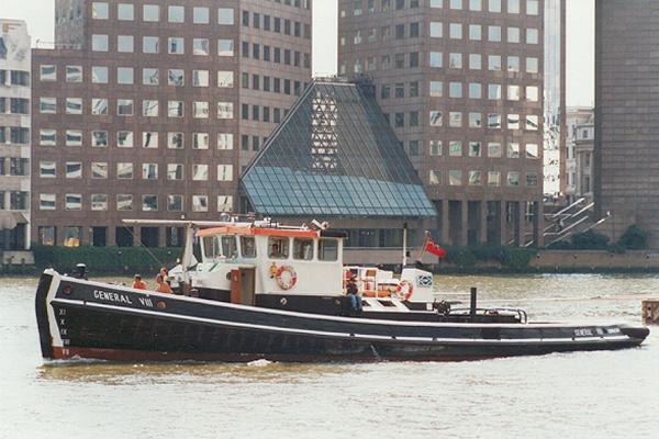 Photograph of the vessel  General VIII pictured in London on 9th August 1995