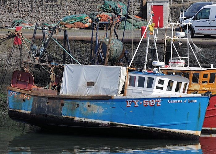 Photograph of the vessel fv Genesis of Looe pictured at Port Seton on 17th May 2013