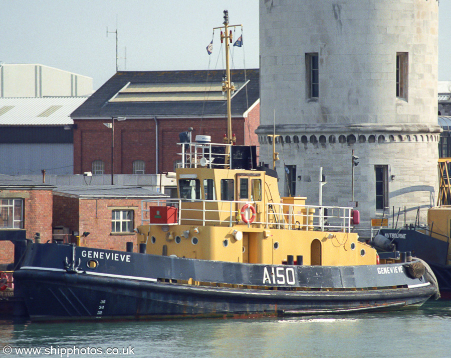 Photograph of the vessel RMAS Genevieve pictured in Portsmouth Dockyard on 6th July 2002