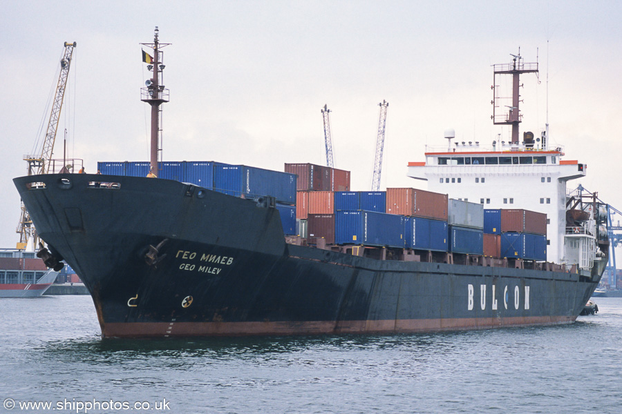 Photograph of the vessel  Geo Milev pictured in Bevrijdingsdok, Antwerp on 20th June 2002