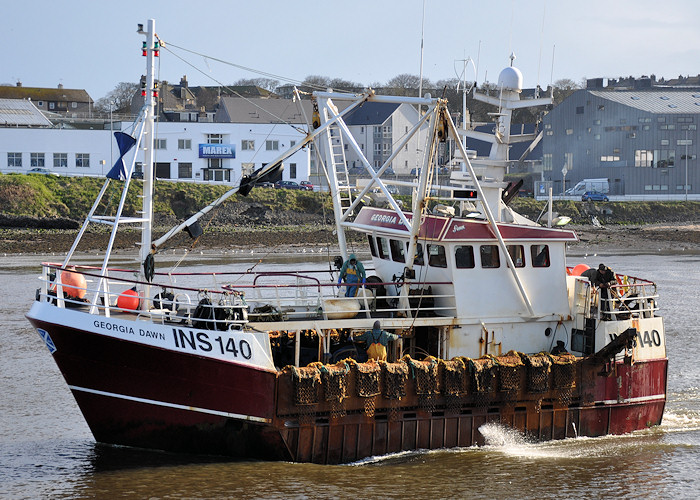 Photograph of the vessel fv Georgia Dawn pictured departing Aberdeen on 17th April 2012