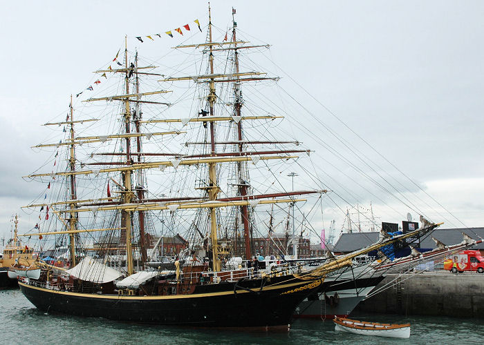 Photograph of the vessel  Georg Stage pictured at the International Festival of the Sea, Portsmouth Naval Base on 3rd July 2005