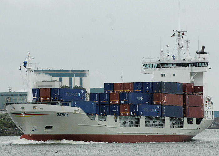 Photograph of the vessel  Gerda pictured on the Nieuwe Maas at Vlaardingen on 20th June 2010