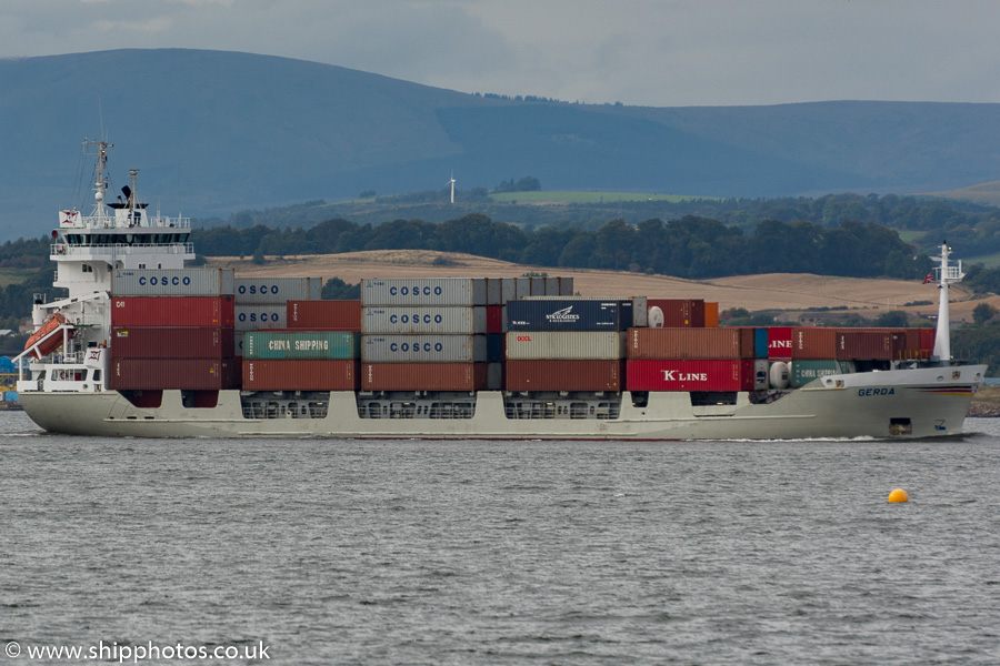 Photograph of the vessel  Gerda pictured passing Queensferry on 17th September 2015