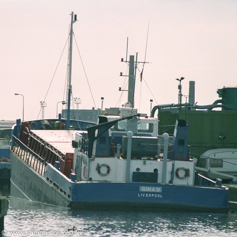 Photograph of the vessel  Gina D pictured in Salford Docks on 2nd August 2003