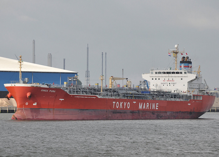 Photograph of the vessel  Ginga Puma pictured arriving at 1e Petroleumhaven, Rotterdam on 23rd June 2012