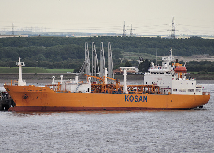Photograph of the vessel  Gitta Kosan pictured at Immingham on 29th June 2011
