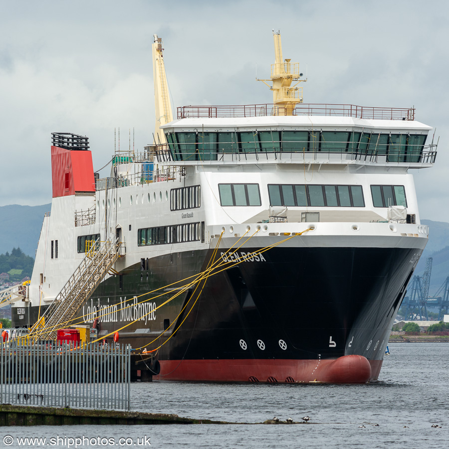Photograph of the vessel  Glen Rosa pictured fitting out at Port Glasgow on 22nd June 2024