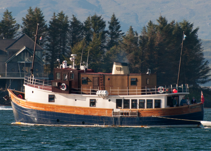 Photograph of the vessel  Glen Tarsan pictured departing Oban on 20th September 2014