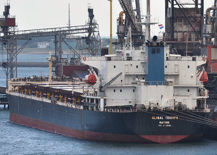 Photograph of the vessel  Global Triumph pictured in Elbehaven, Europoort on 22nd June 2012