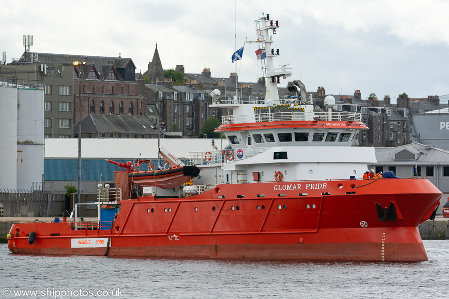 Photograph of the vessel  Glomar Pride pictured at Aberdeen on 13th May 2022