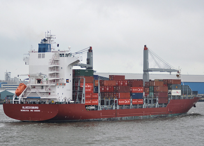 Photograph of the vessel  Gluecksburg pictured passing Vlaardingen on 25th June 2011