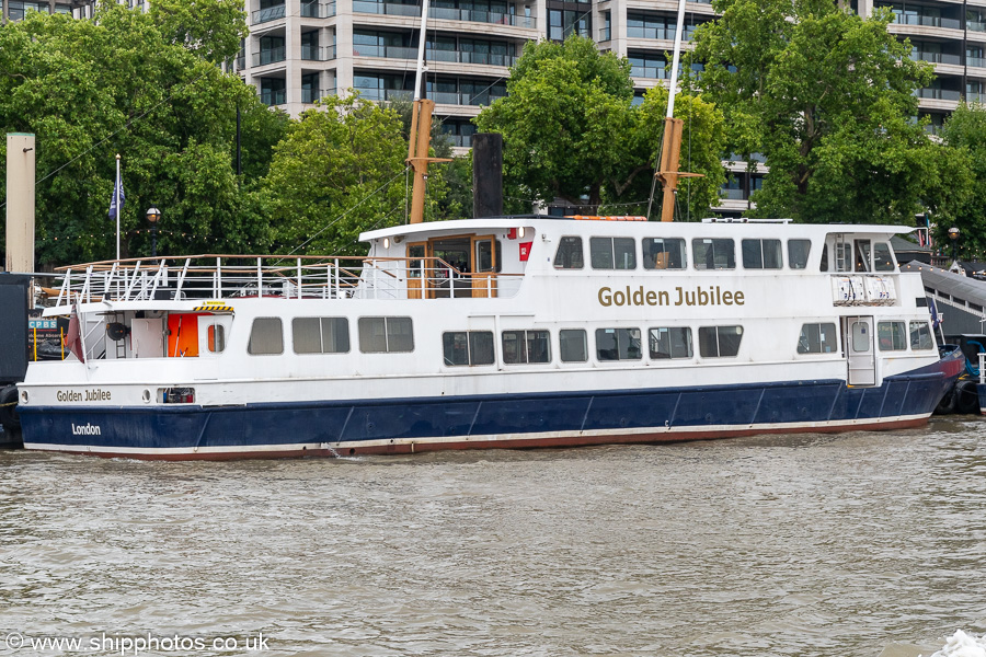 Photograph of the vessel  Golden Jubilee pictured at Victoria Embankment on 20th July 2025