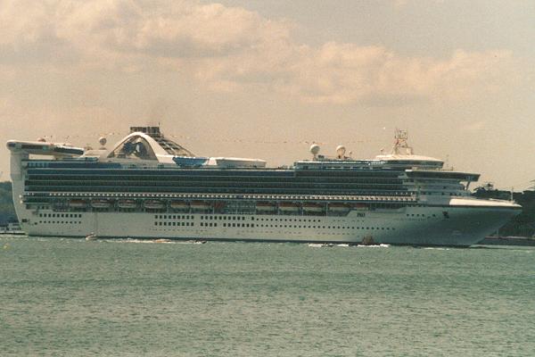 Photograph of the vessel  Golden Princess pictured arriving in Southampton on 5th May 2001