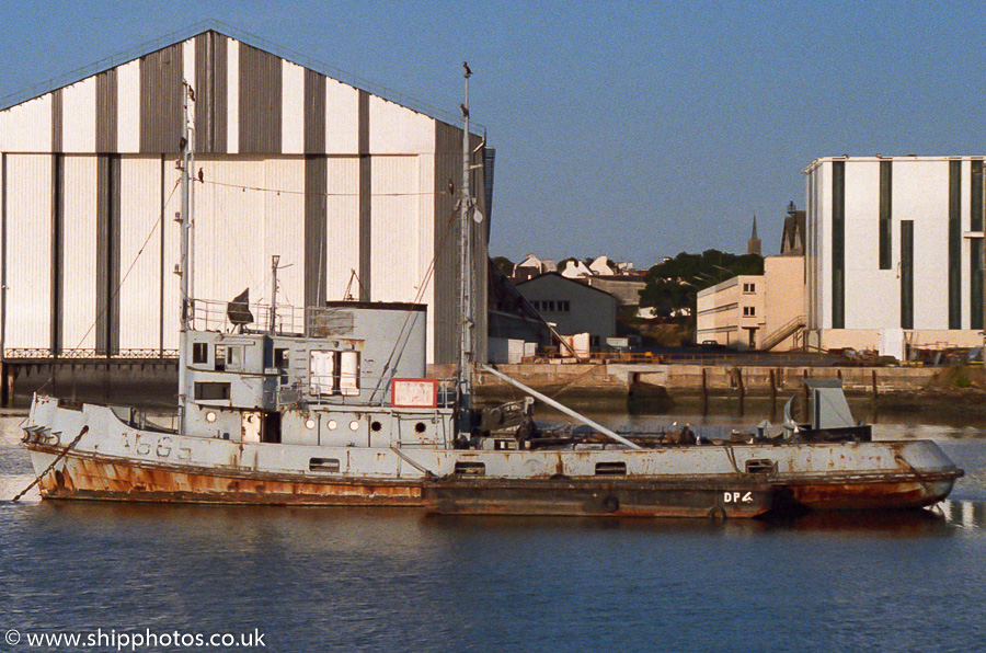 Photograph of the vessel FS Goliath pictured laid up at Lorient on 23rd August 1989