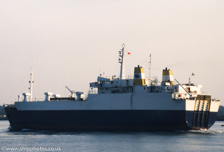 Photograph of the vessel  Goodwood pictured departing Southampton on 27th March 1989